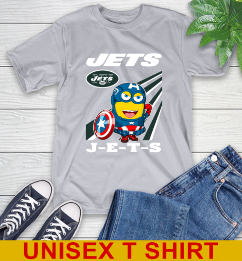 NFL Football New York Jets Captain America Marvel Avengers Minion Shirt T-Shirt 5