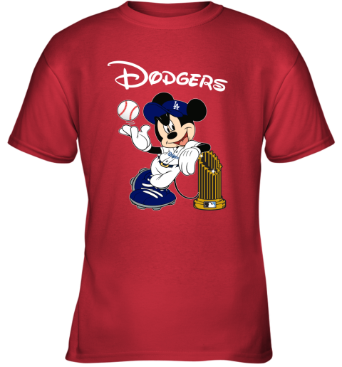 Baseball Mickey Team Los Angeles Dodgers Youth T-Shirt 