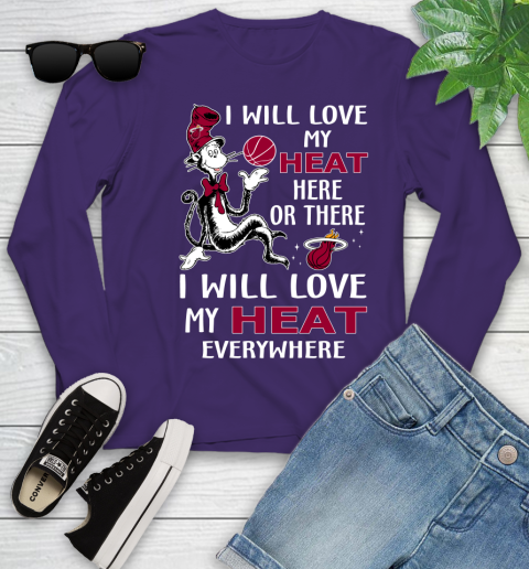 NBA Basketball Miami Heat I Will Love My Heat Everywhere Dr Seuss Shirt Youth Long Sleeve 4