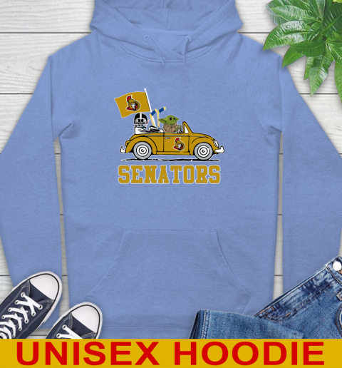 NHL Hockey Ottawa Senators Darth Vader Baby Yoda Driving Star Wars Shirt Hoodie 11