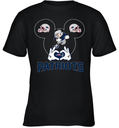 I Love The Patriots Mickey Mouse New England Patriots Youth T-Shirt