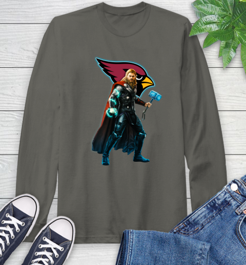 NFL Thor Avengers Endgame Football Arizona Cardinals Long Sleeve T-Shirt 8