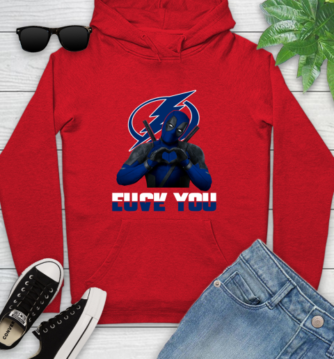 NHL Tampa Bay Lightning Deadpool Love You Fuck You Hockey Sports Youth Hoodie 12