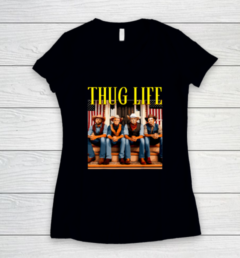 Thug Life Trump Vance Kennedy Elon Women's V-Neck T-Shirt