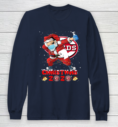 Cincinnati Reds Funny Santa Claus Dabbing Christmas 2020 MLB Long Sleeve T-Shirt 3 Cincinnati Reds Funny Santa Claus Dabbing Christmas 2020 MLB Long Sleeve T-Shirt - Image 3