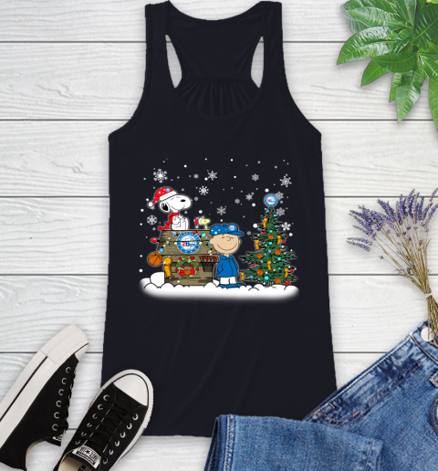 Philadelphia 76ers NBA Basketball Christmas The Peanuts Movie Snoopy Championship Racerback Tank 9