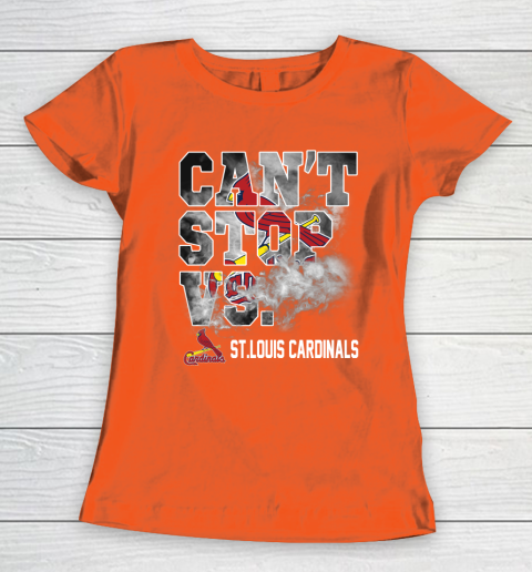 MLB St.Louis Cardinals Baseball Can't Stop Vs Cardinals Women's T-Shirt 3