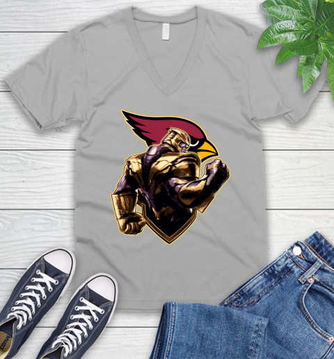 NFL Thanos Avengers Endgame Football Sports Arizona Cardinals V-Neck T-Shirt 4