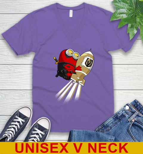 NHL Hockey Vegas Golden Knights Deadpool Minion Marvel Shirt V-Neck T-Shirt 8