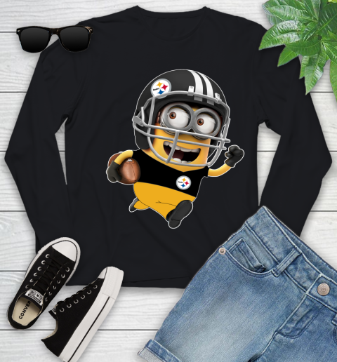 NFL Pittsburgh Steelers Minions Disney Football Sports Youth Long Sleeve 2