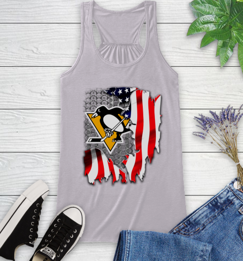 Pittsburgh Penguins NHL Hockey American Flag Racerback Tank 4