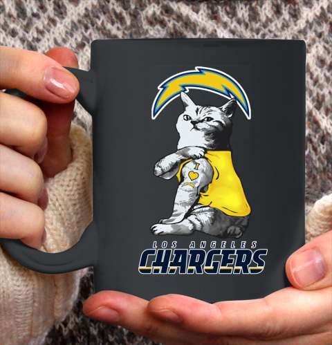 NFL Football My Cat Loves Los Angeles Chargers Ceramic Mug 11oz
