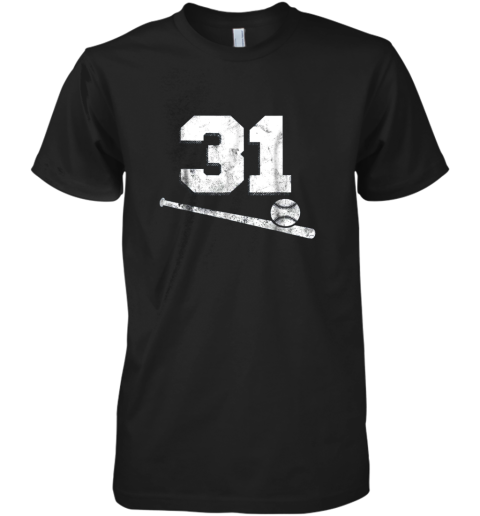 Vintage Baseball Jersey Number 31 Shirt Player Number Premium Men's T-Shirt