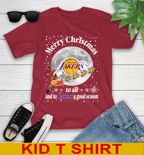 Los Angeles Lakers Merry Christmas To All And To Lakers A Good Season NBA Basketball Sports Youth T-Shirt 12