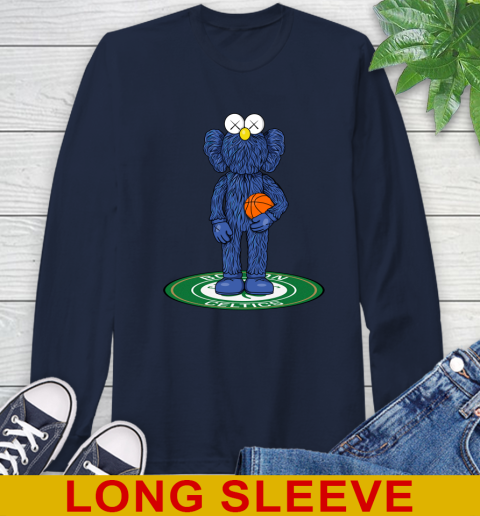 NBA Basketball Boston Celtics Kaws Bff Blue Figure Shirt Long Sleeve T-Shirt 5 NBA Basketball Boston Celtics Kaws Bff Blue Figure Shirt Long Sleeve T-Shirt - Image 5