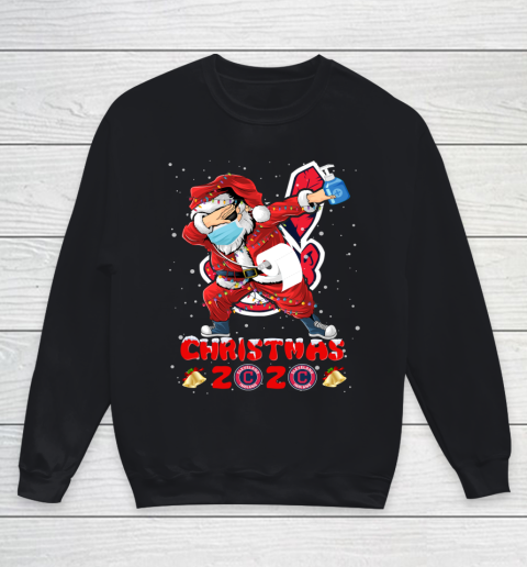 Cleveland Indians Funny Santa Claus Dabbing Christmas 2020 MLB Youth Sweatshirt