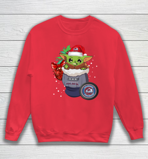Colorado Avalanche Christmas Baby Yoda Star Wars Funny Happy NHL Sweatshirt 8