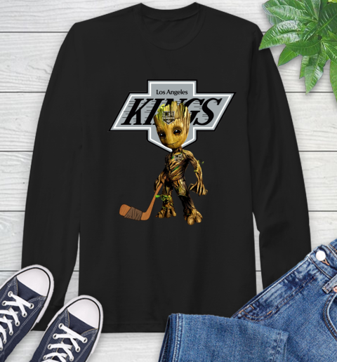 Los Angeles Kings NHL Hockey Groot Marvel Guardians Of The Galaxy Long Sleeve T-Shirt 2