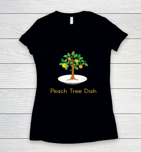 Peach Tree Dish Sarcastic Witty Humor Petri Dish Women's V-Neck T-Shirt