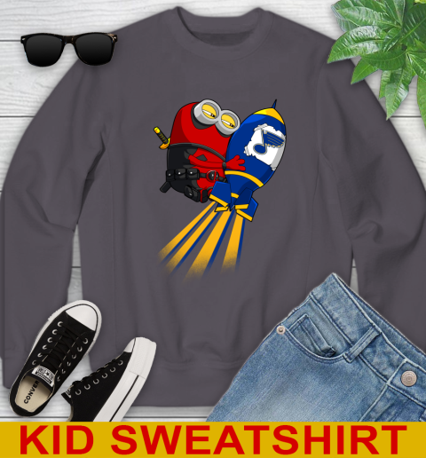 NHL Hockey St.Louis Blues Deadpool Minion Marvel Shirt Youth Sweatshirt 5