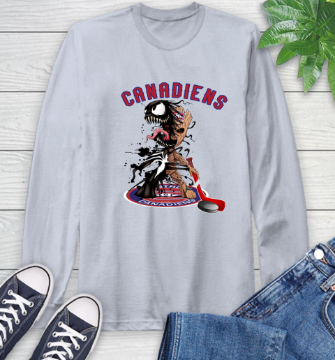NHL Montreal Canadiens Hockey Venom Groot Guardians Of The Galaxy Long Sleeve T-Shirt 6