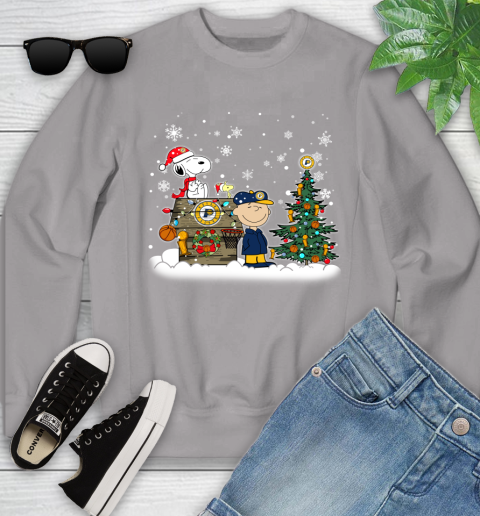 Indiana Pacers NBA Basketball Christmas The Peanuts Movie Snoopy Championship Youth Sweatshirt 3