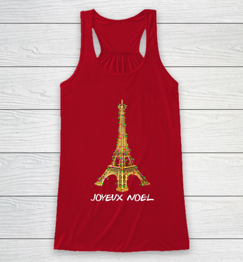 Joyeux Noel French Merry Christmas Eiffel Tower Racerback Tank 4