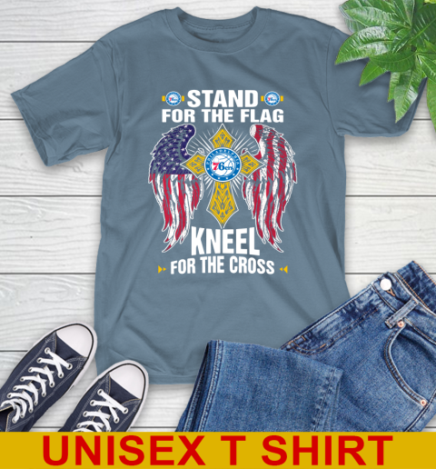 NBA Basketball Philadelphia 76ers Stand For Flag Kneel For The Cross Shirt T-Shirt 8