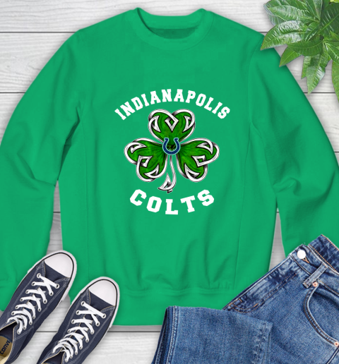 NFL Indianapolis Colts Three Leaf Clover St Patrick's Day Football Sports Sweatshirt 7