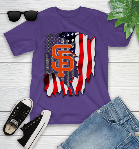 San Francisco Giants MLB Baseball American Flag Youth T-Shirt 3