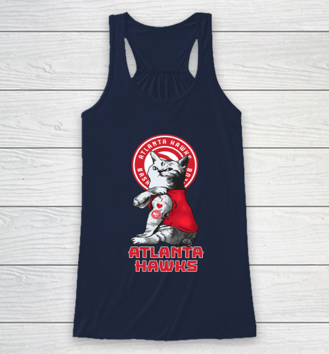 NBA Basketball My Cat Loves Atlanta Hawks Racerback Tank 8