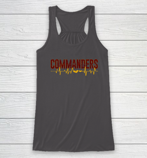Vintage Commanders' Heart Beat Distressed Sports Spirit Racerback Tank 6