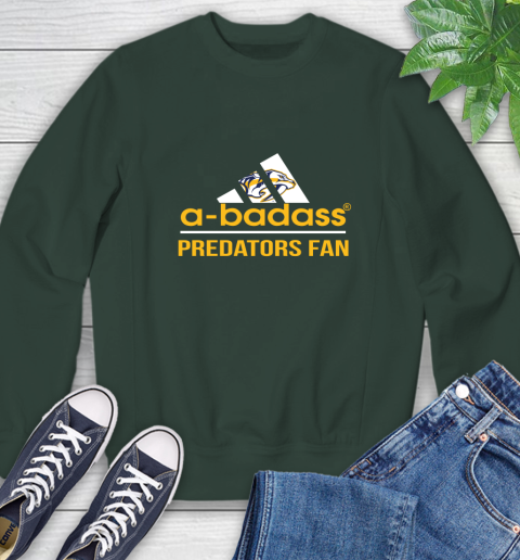 NHL A Badass Nashville Predators Fan Adidas Hockey Sports Sweatshirt 12