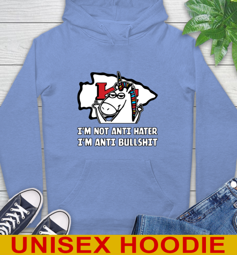 Kansas City Chiefs NFL Football Unicorn I'm Not Anti Hater I'm Anti Bullshit Hoodie 11