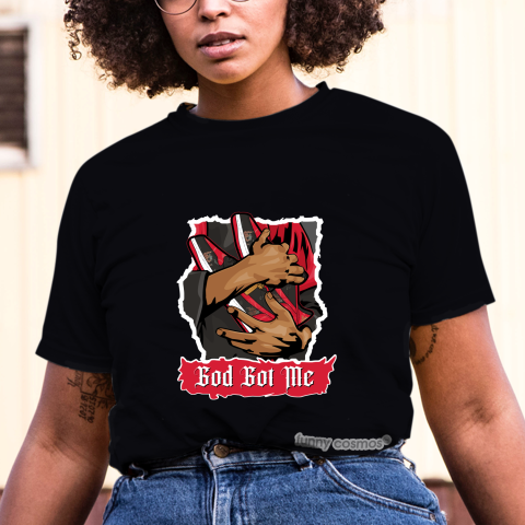 Air Jordan 1 CNY Matching Sneaker Shirt God Got Me Red And Black Sneaker Black Shirt