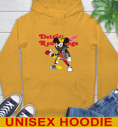 Detroit Red Wings NHL Hockey Mickey Peace Sign Sports Hoodie 3