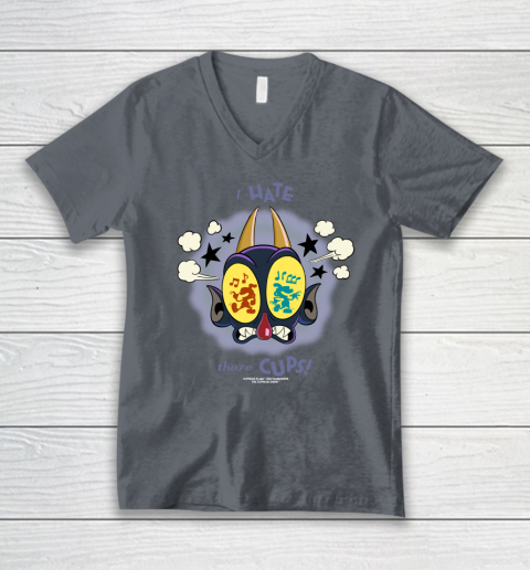 The Cuphead Show Shirt The Devil I Hate Those Cups V-Neck T-Shirt 3
