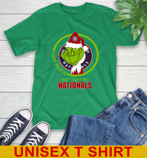 Washington Nationals MLB Christmas Grinch I Hate People But I Love My Favorite Baseball Team T-Shirt 7