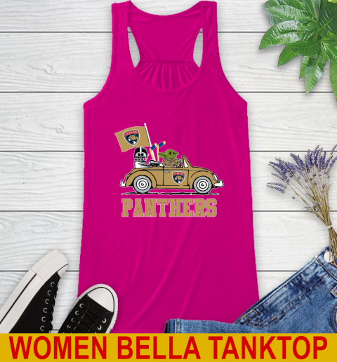 NHL Hockey Florida Panthers Darth Vader Baby Yoda Driving Star Wars Shirt Racerback Tank 8