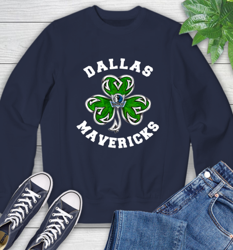 NBA Dallas Mavericks Three Leaf Clover St Patrick's Day Basketball Sports Sweatshirt 2