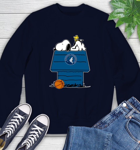 Minnesota Timberwolves NBA Basketball Snoopy Woodstock The Peanuts Movie Sweatshirt 3