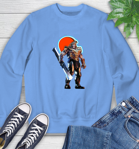 NFL Thanos Gauntlet Avengers Endgame Football Cleveland Browns Sweatshirt 11