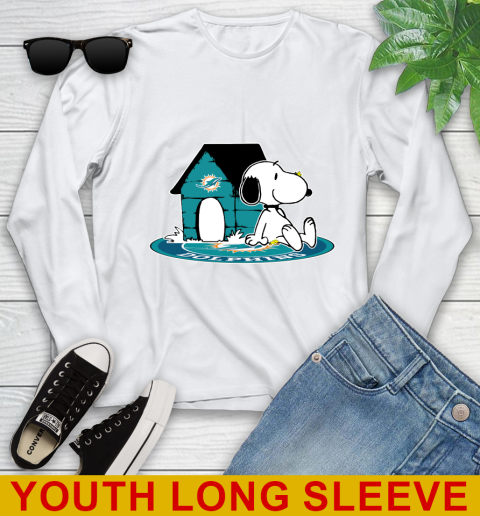 NFL Football Miami Dolphins Snoopy The Peanuts Movie Shirt Youth Long Sleeve