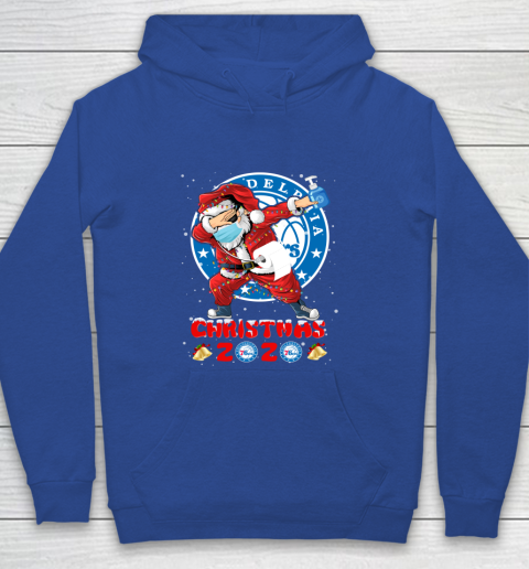 Philadelphia 76ers Funny Santa Claus Dabbing Christmas 2020 NBA Youth Hoodie 6