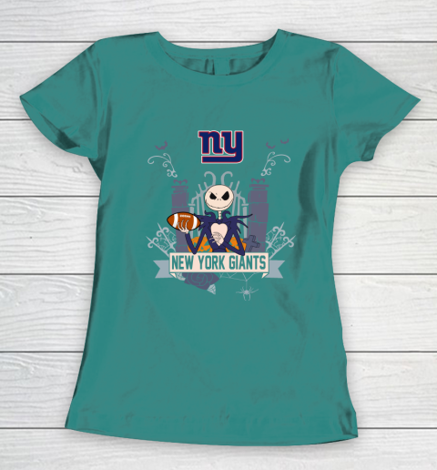 NFL New York Giants Football Jack Skellington Halloween Women's T-Shirt 10
