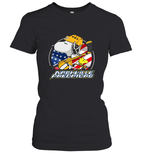Nashville Predators Ice Hockey Snoopy And Woodstock NHL Women's T-Shirt