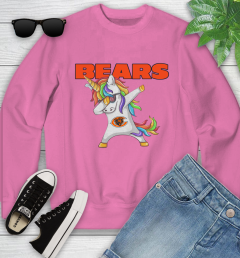 Chicago Bears NFL Football Funny Unicorn Dabbing Sports Youth Sweatshirt 7
