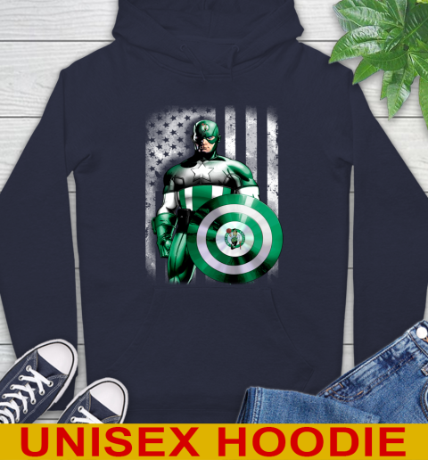 Boston Celtics NBA Basketball Captain America Marvel Avengers American Flag Shirt Hoodie 3