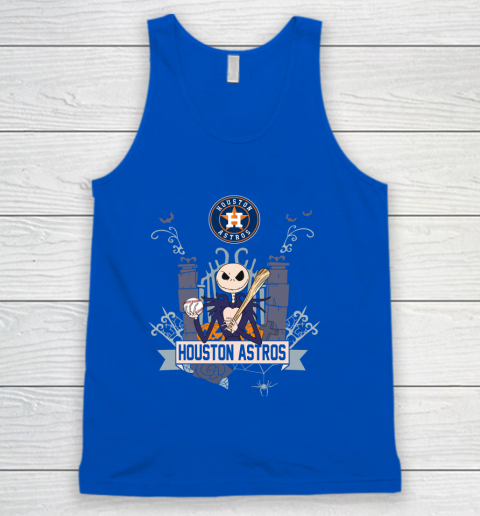 MLB Houston Astros Baseball Jack Skellington Halloween Tank Top 4
