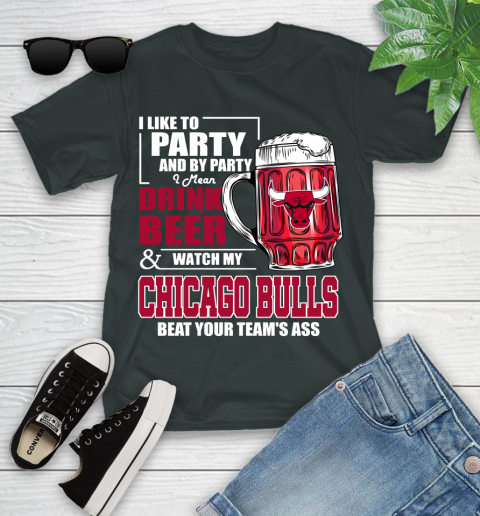 NBA Drink Beer and Watch My Chicago Bulls Beat Your Team's Ass Basketball Youth T-Shirt 6